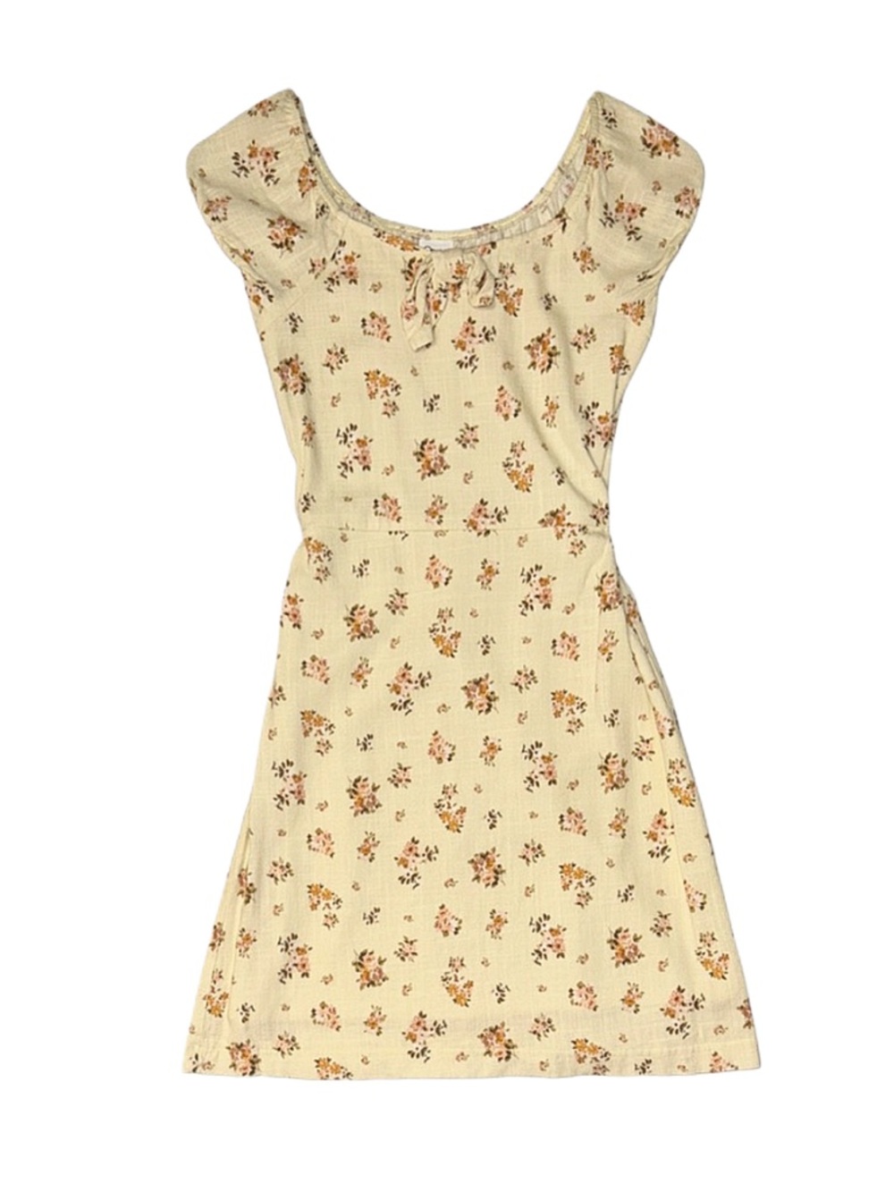 ART CLASS Girl's Yellow Floral Short Sleeve Dress Large 10/12